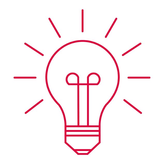 Illustration of a shining lightbulb