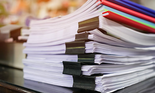 stack of files