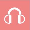 Ilustración de auriculares sobre fondo rojo que muestran confort auditivo