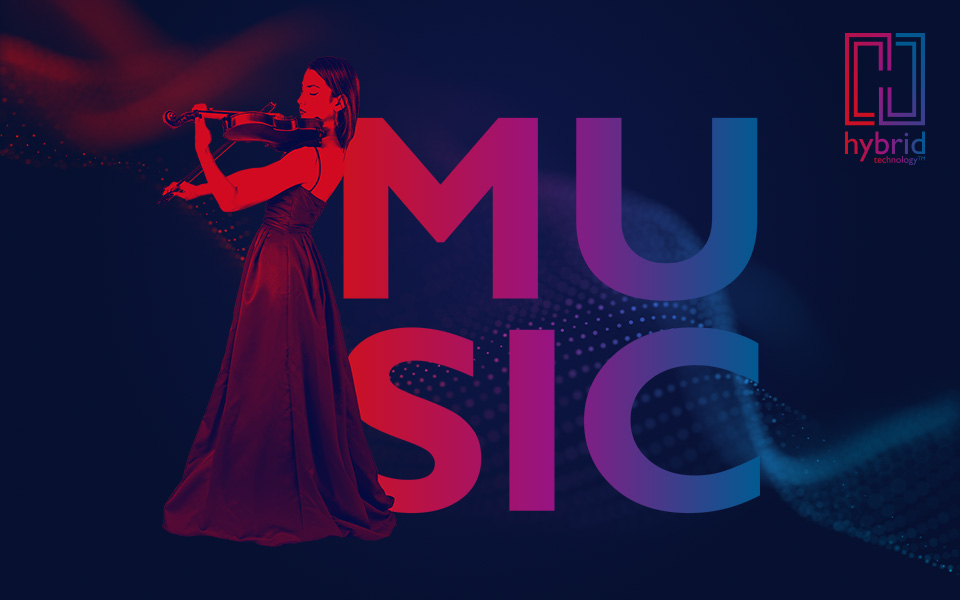 Woman playing the violin while enjoying the music experience of Bernafon Alpha hearing aids