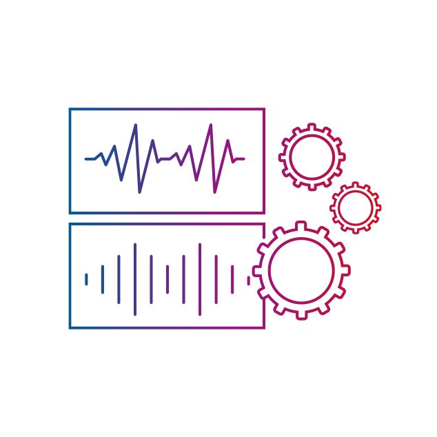 Icono que representa el procesamiento de sonido híbrido, una de las cuatro características principales de la tecnología híbrida de Bernafon