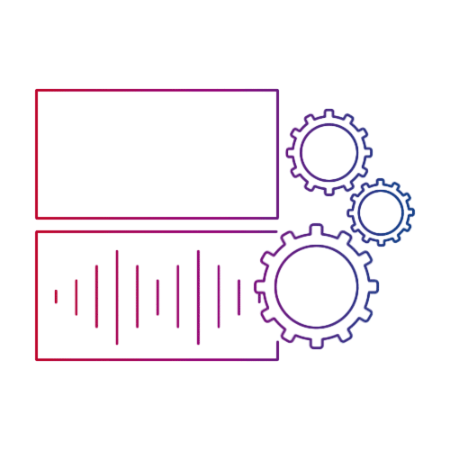 Bernafon hibrit ses işleme özelliğini tasvir eden ve iki farklı sistemi temsil eden 3 çark ve 2 kutu