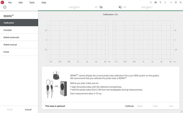 Screenshot of REMfit™ functionality within the Oasis NXT hearing aid fitting software