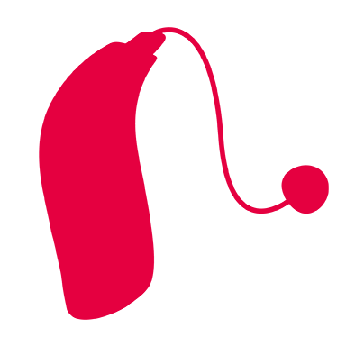 Punainen piirroskuva korvantauskojeista