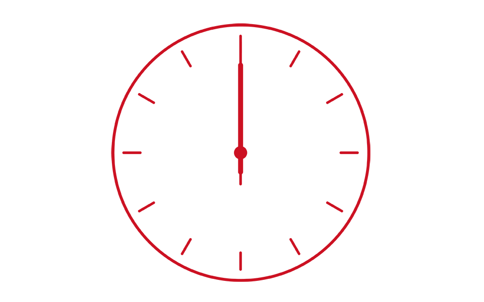 Illustratie van een ronde klok toont tijdsbesparing voor de cliënt met Bernafon Aanpassing op Afstand