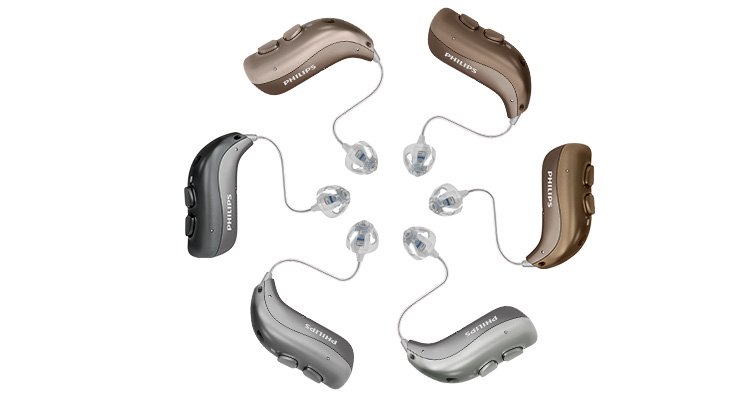 Philips HearLink rechargeable hearing aids MiniRITE TR for mild to severe hearing loss.