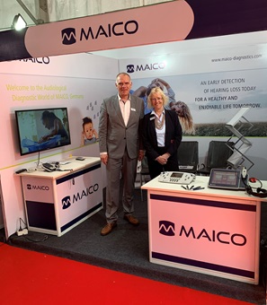 Welcome to the MAICO booth: Our team was waiting with MAICO audiometers and tympanometers