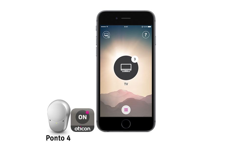 Oticon On app and Ponto 4