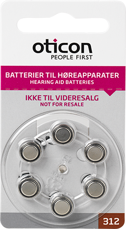 Batterier høreapparat 312