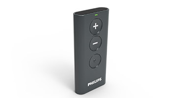 Philips Remote Control - Discreetly change hearing aid volume and program.