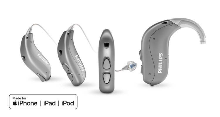 Philips HearLink family BTE with mfi badge