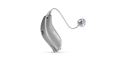 Philips HearLink achter-het-oor hoortoestel met een luidspreker-in-het-oor (RITE). 