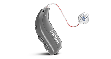 Philips HearLink oplaadbare hoortoestellen miniRITE TR voor licht tot ernstig gehoorverlies.